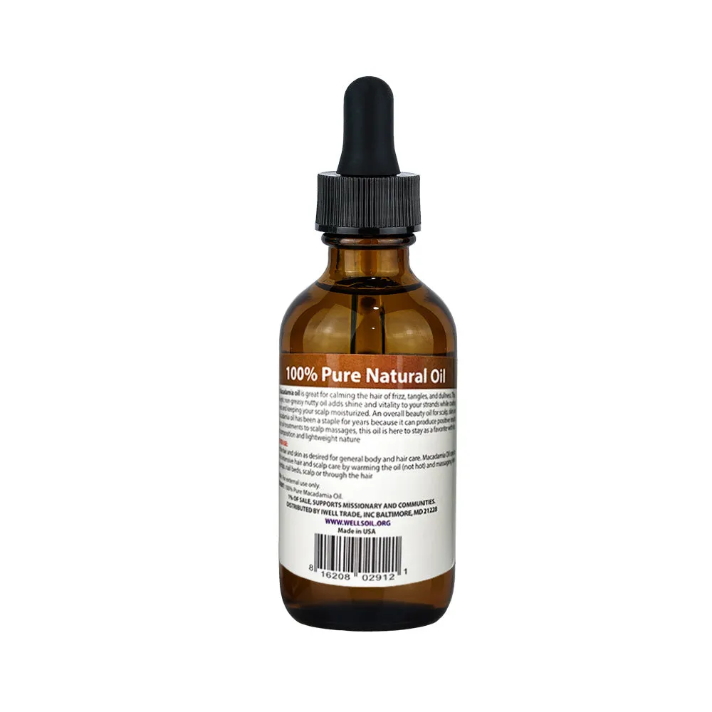 100% Pure Natural Carrier Oil | Macadamia | 2 fl. oz.