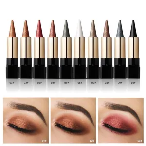 20 Colors Metallic Shimmer Eyeshadow Stick Makeup Pen Waterproof Smoky Eye Shadow Creamy Red Nude Eye Cosmetic Tools