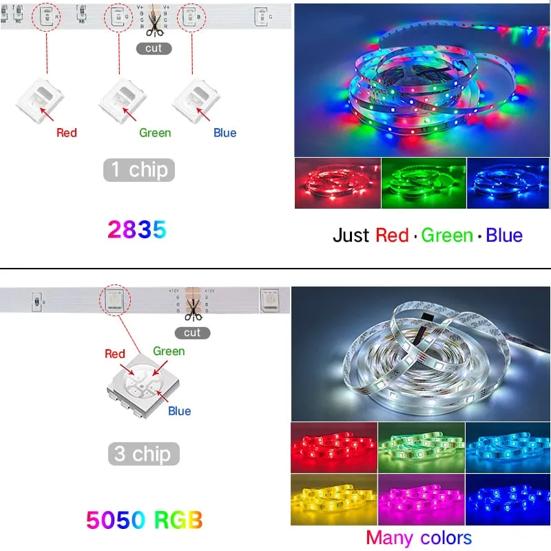 20/25/30M LED RGB Lights Strip   Bluetooth Waterproof 2835 Control Adapter