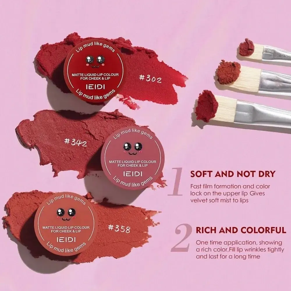 3pcs Lip and Cheek Creamy Korean Style Lip Muds