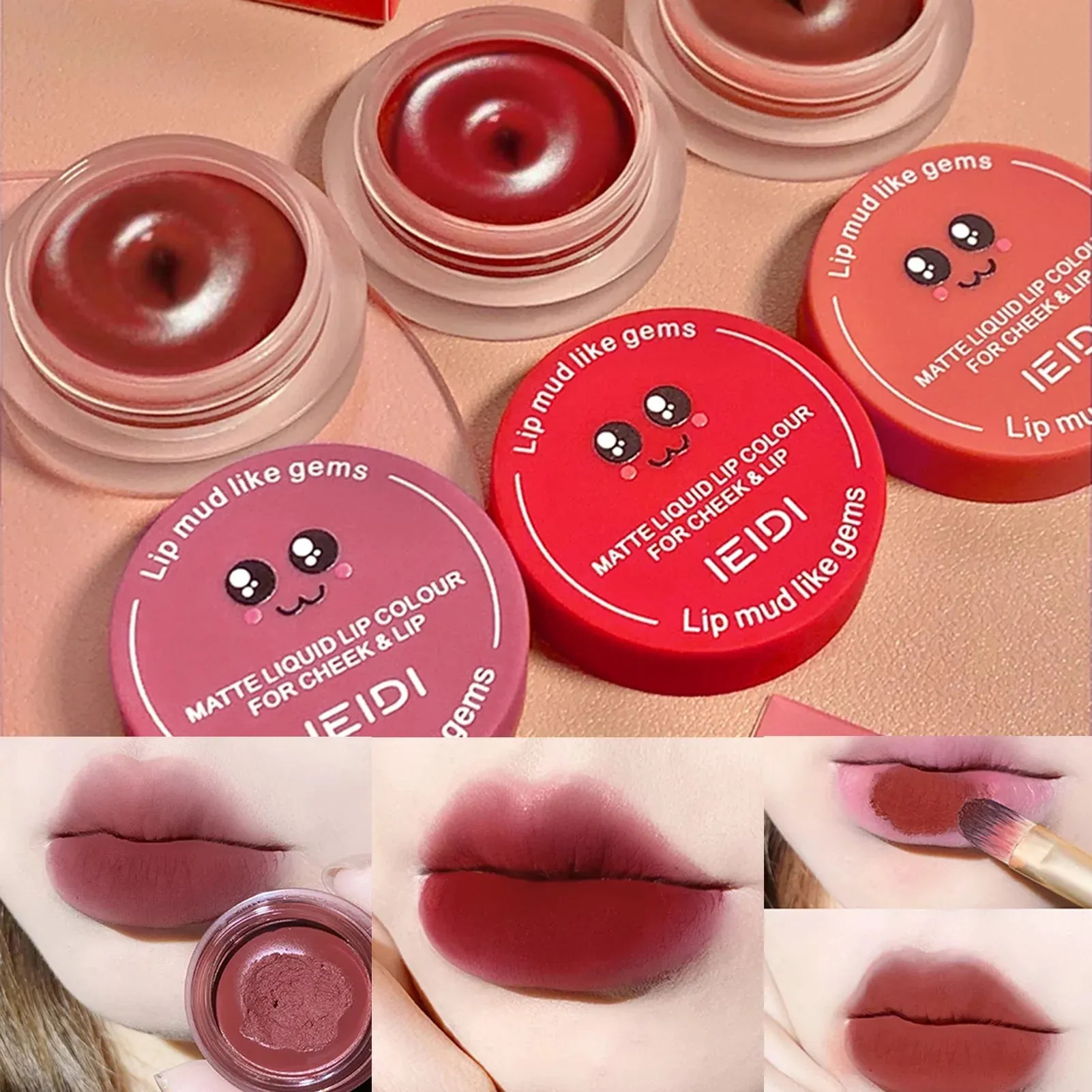 3pcs Lip and Cheek Creamy Korean Style Lip Muds