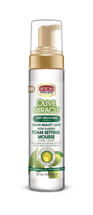 African Pride Olive Miracle Non-Flaking Foam Setting Mousse