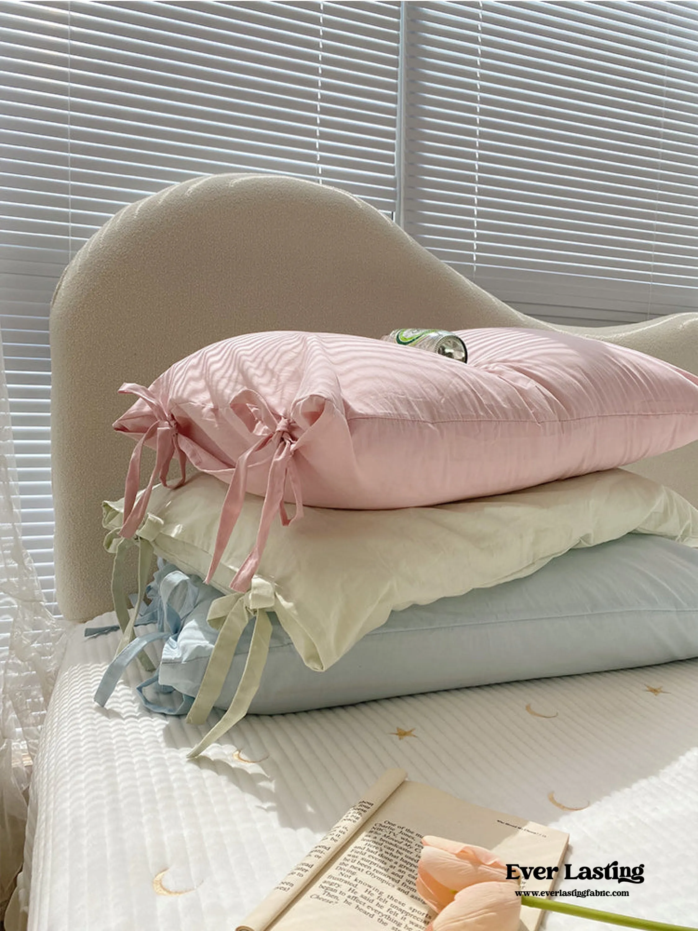 Bow Tied Ribbon Pastel Pillowcases (6 Colors)