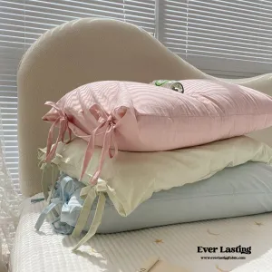 Bow Tied Ribbon Pastel Pillowcases (6 Colors)