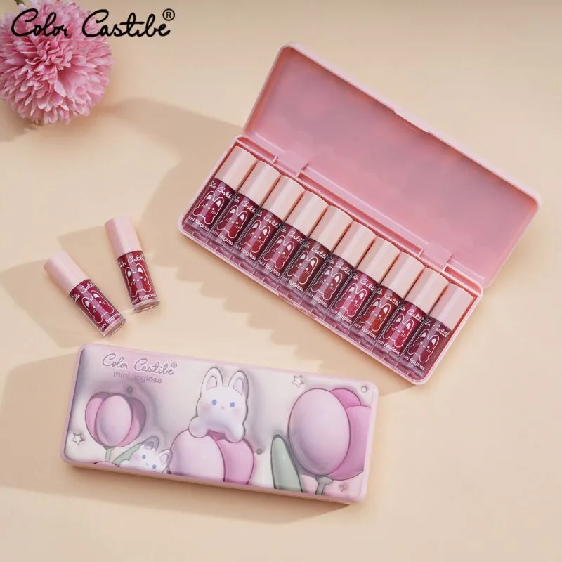 Color Castle Lip Gloss Pack of 10Pcs (Waterproof , Highly Pigminted & Premium Quality)