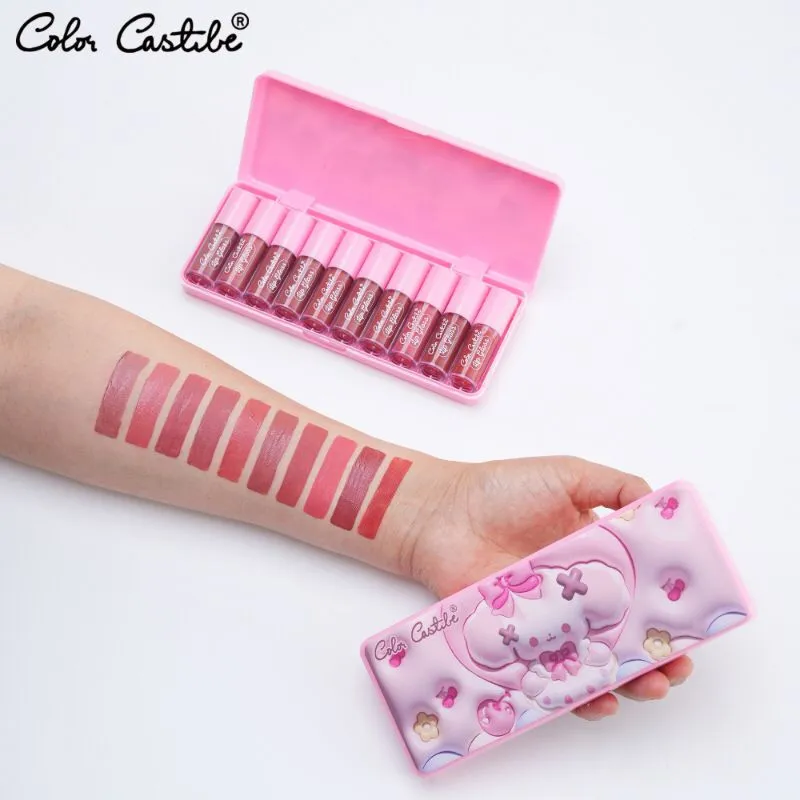 Color Castle Lip Gloss Pack of 10Pcs (Waterproof , Highly Pigminted & Premium Quality)