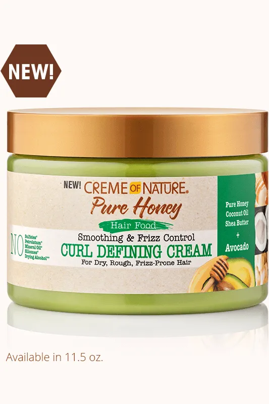 Creme Of Nature Pure Honey Hair Food Advocado Curl Defining Cream 11.5 oz