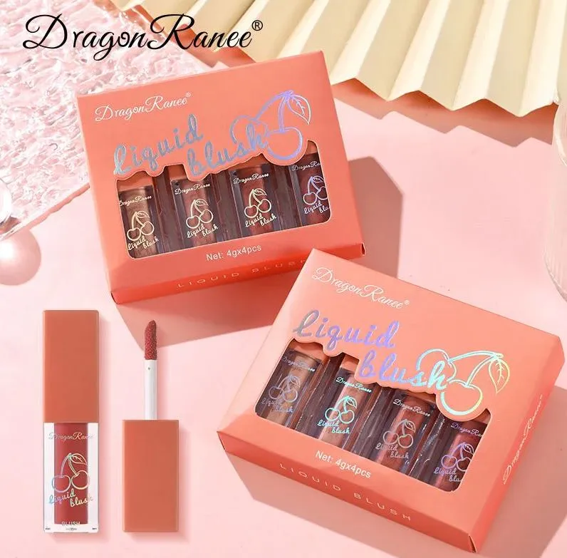 Dragon Ranee 4pcs Fruit Juice Natural Shiny Liquid Blushes set - DR48