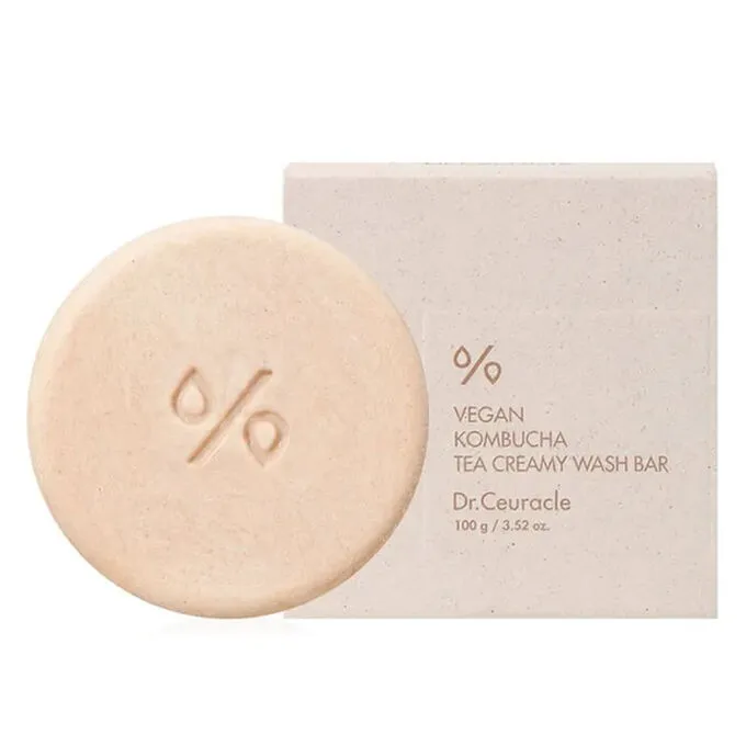 Dr.Ceuracle Vegan Kombucha Tea Creamy Wash Bar 100g A low pH Bath Soap