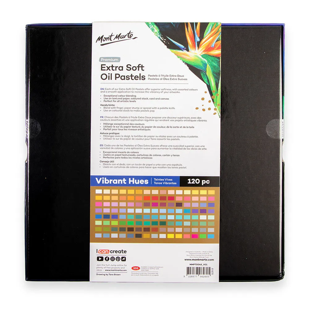 Extra Soft Oil Pastels Vibrant Hues Premium 120pc