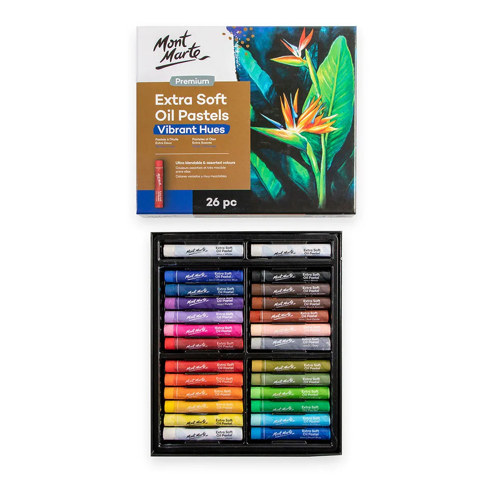 Extra Soft Oil Pastels Vibrant Hues Premium 26pc