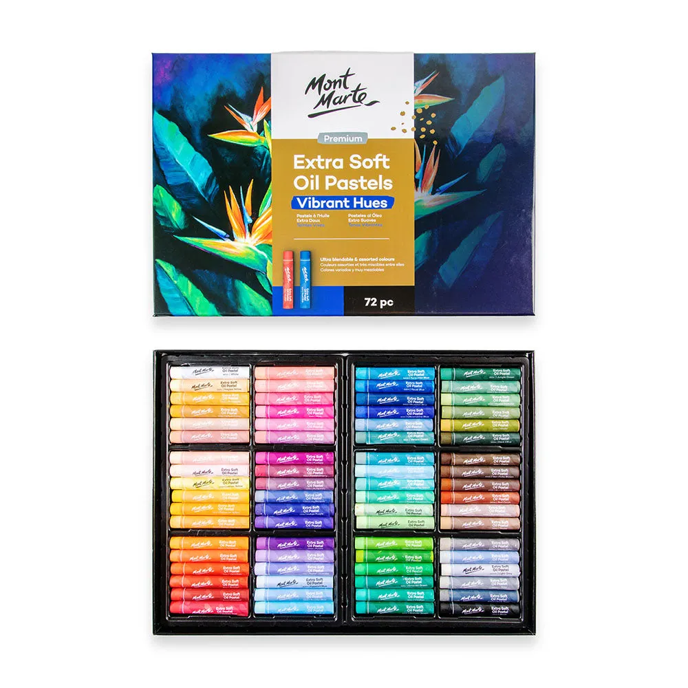 Extra Soft Oil Pastels Vibrant Hues Premium 72pc