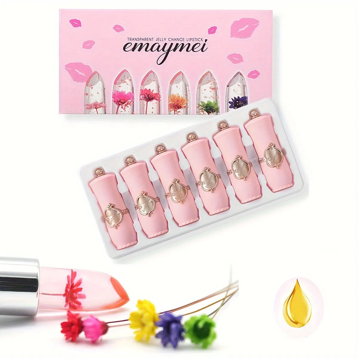 Flower Jelly Waterproof Lip Balm 1 Set