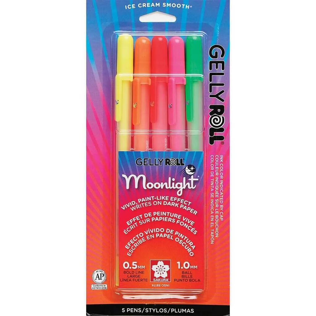 Gelly Roll Moonlight Pen Sets 5-Color Dawn Medium Set