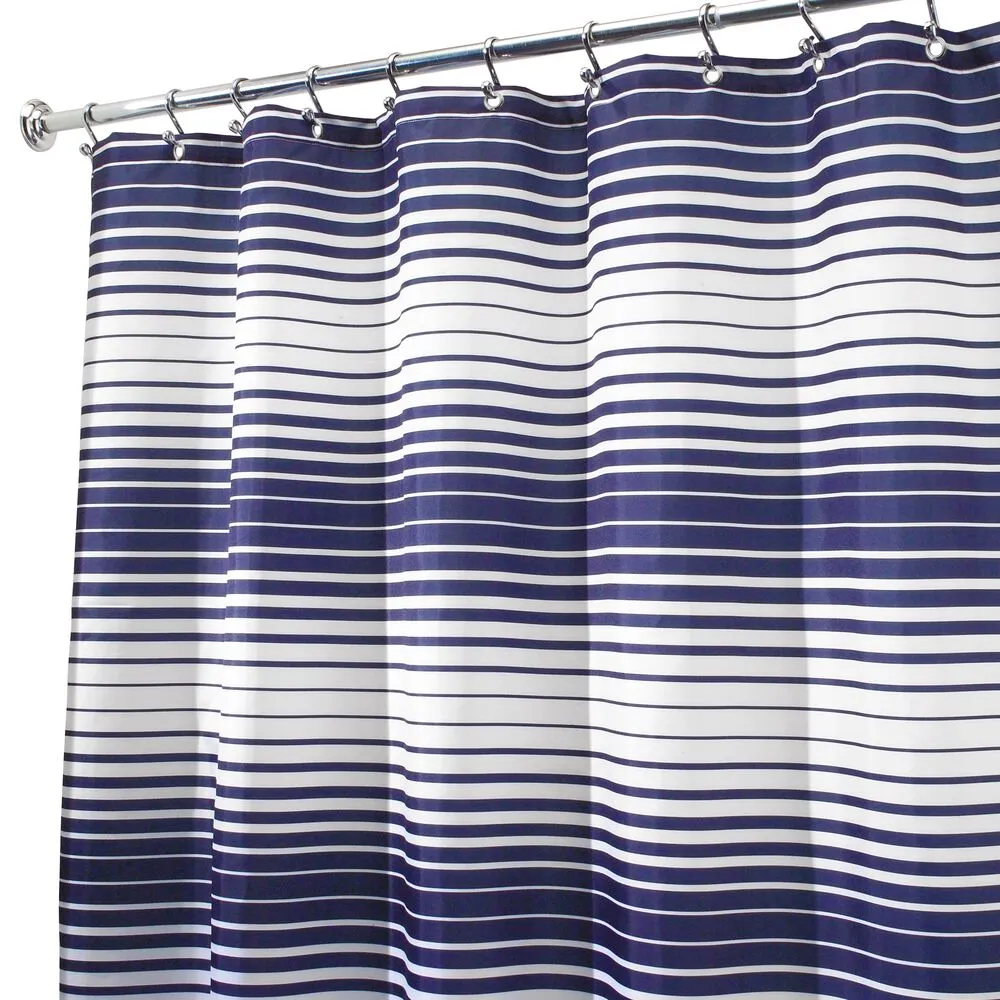 iDesign Enzo Shower Curtain 72" x 72" in Navy and White