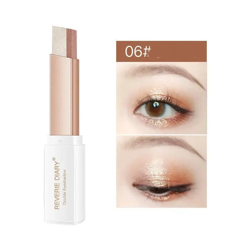 Lazy Eyeshadow Stick Stereo Gradient Shimmer Double Color Eye Shadow Pen Waterproof Easy To Wear Eyeshadow