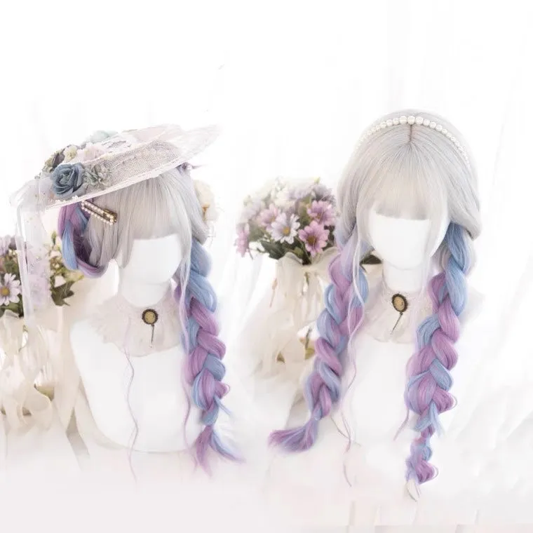 LOLITA GRAY BLUE PURPLE GRADIENT LONG CURLY WIG BY60048