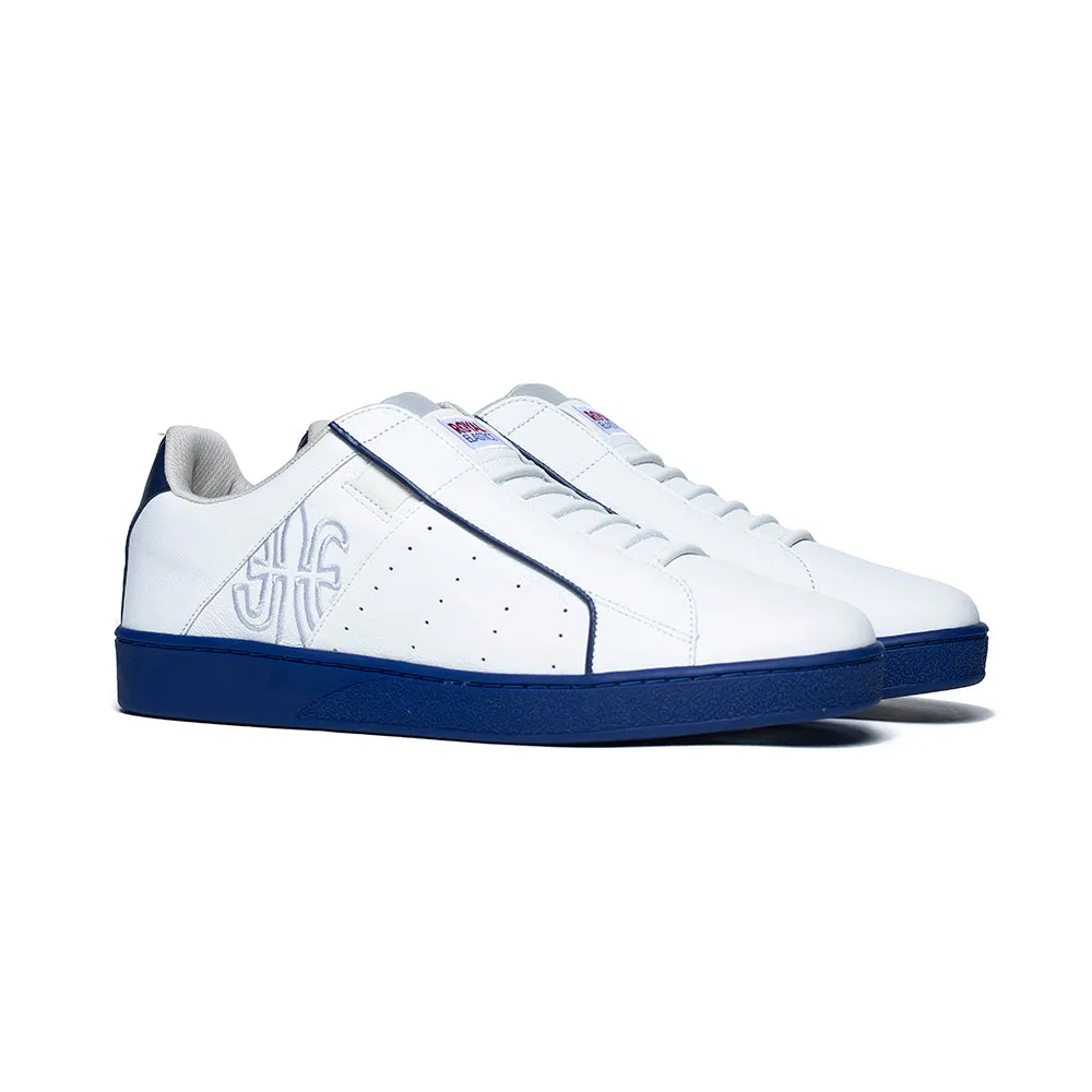 Men's Icon Genesis White Blue Leather Sneakers 01901-005