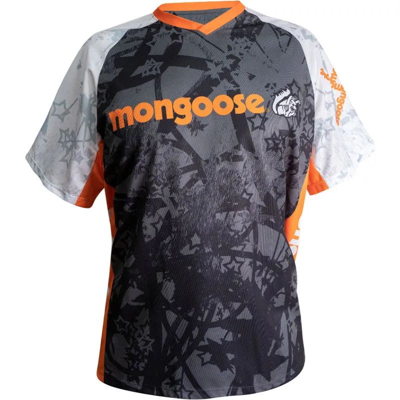 Mongoose Free Ride Short Sleeve Mens Performance Jersey Black/White Large