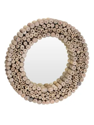 Natural Teak Mirror - Circular