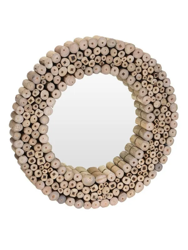 Natural Teak Mirror - Circular