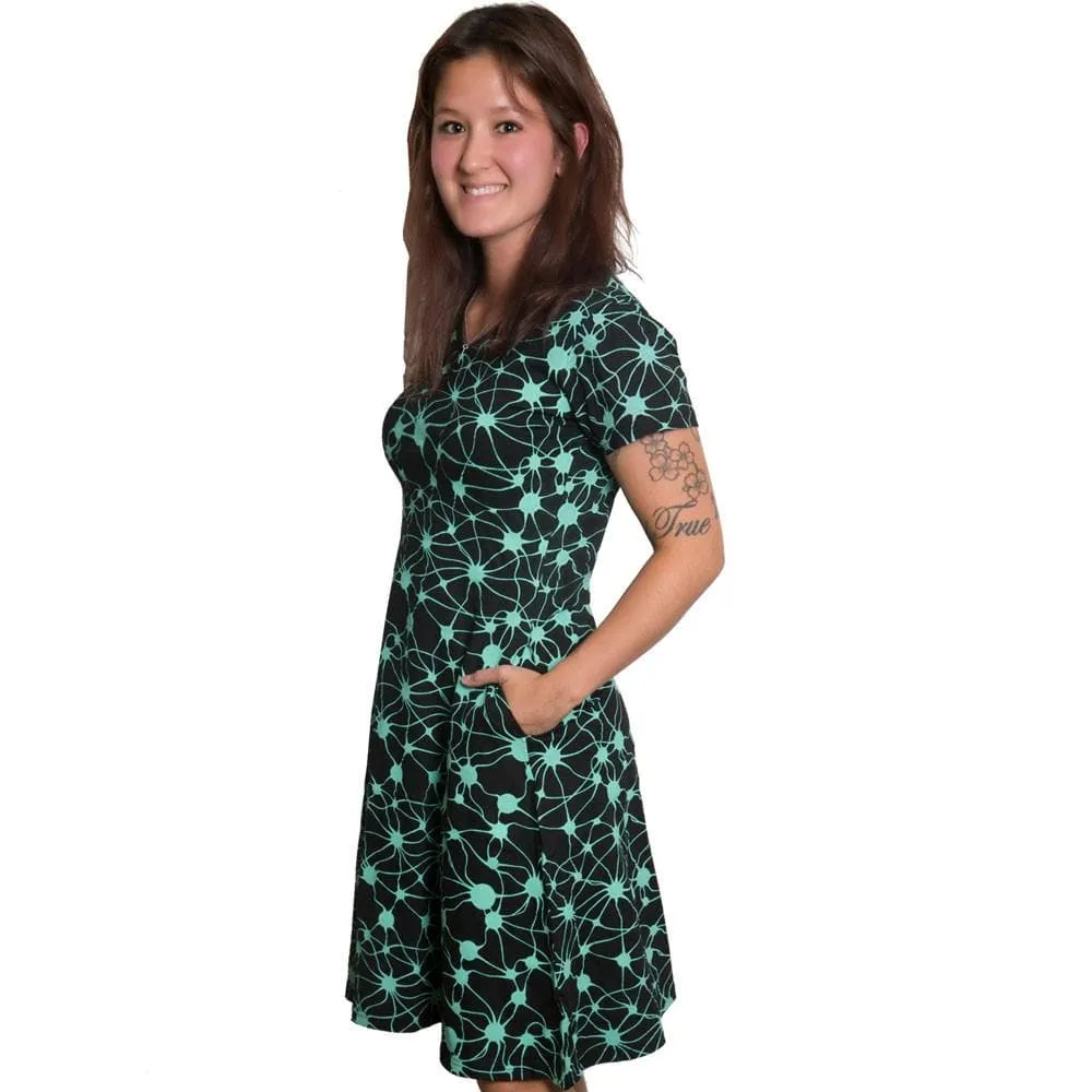 Neurons Glow-in-the-Dark Fit & Flare Dress