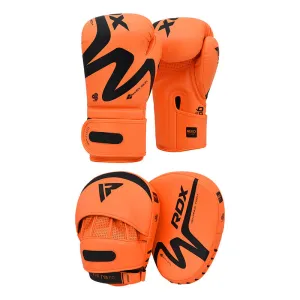 RDX T15 Nero Orange Boxing Gloves & Focus Pads