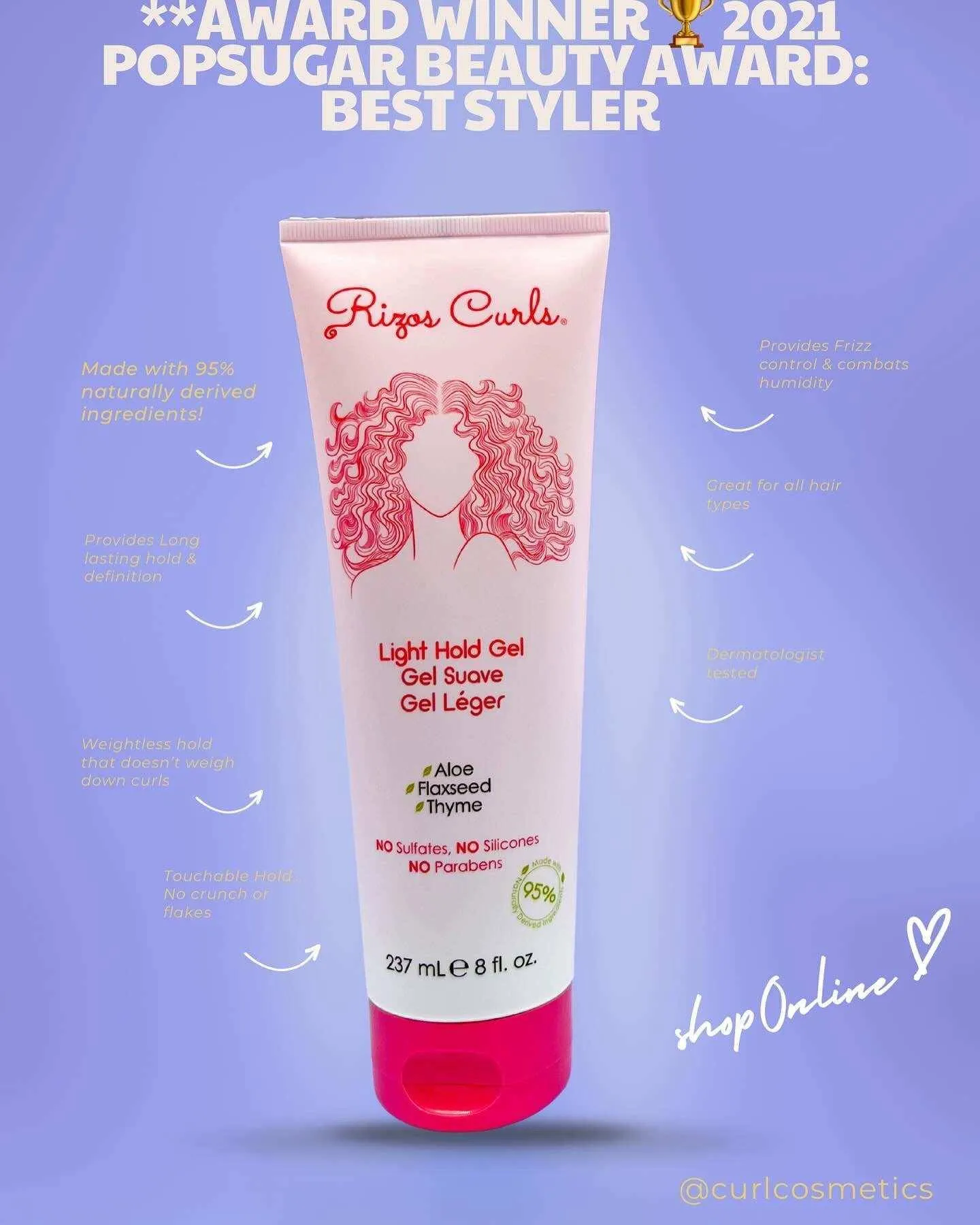 Rizos Curls AWARD WINNING Light Hold Gel