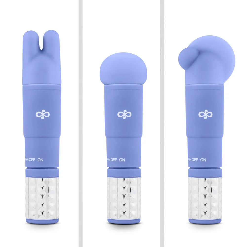 Rosé By Blush® | Revitalize Periwinkle Vibrating 3-Piece Massage Wand Kit