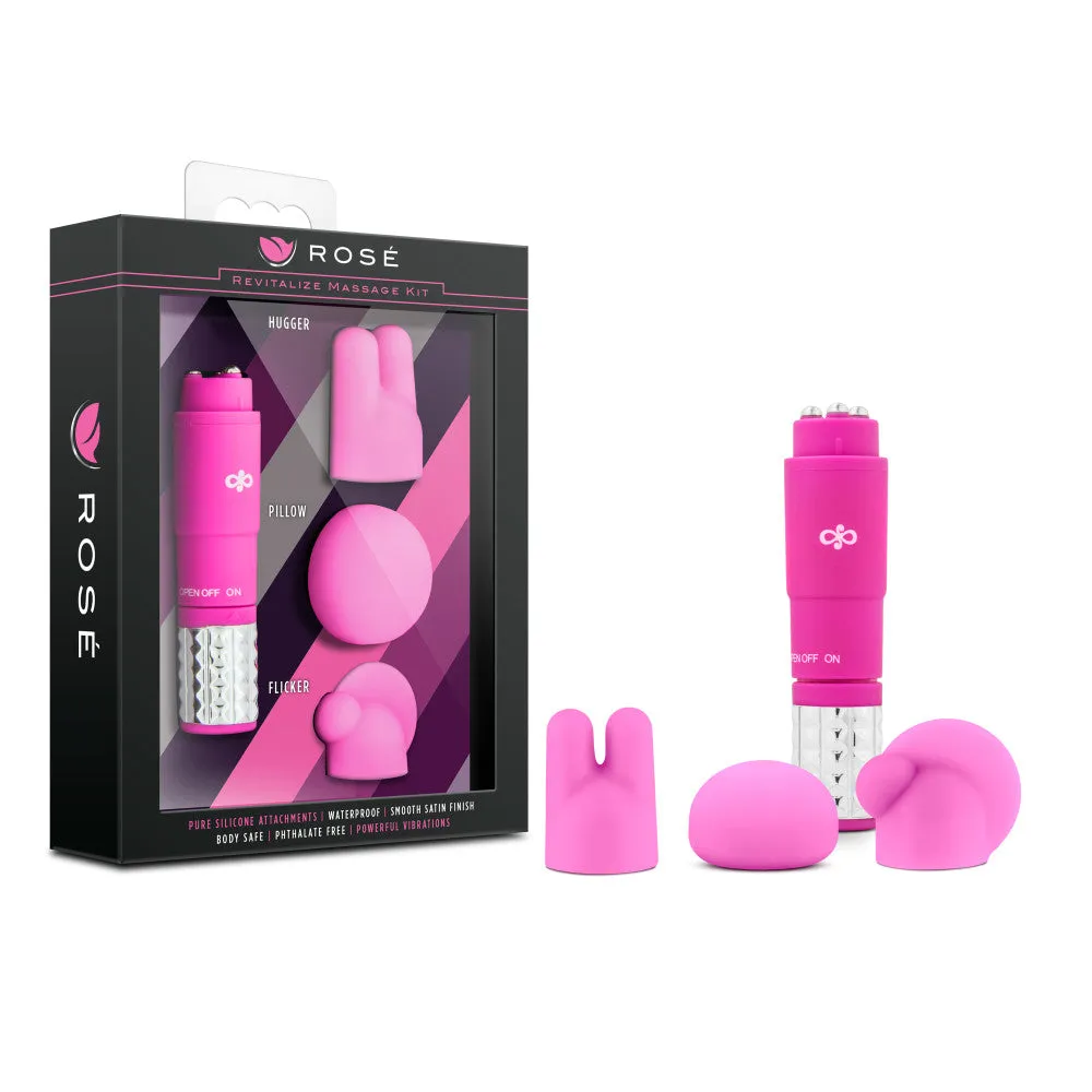 Rosé By Blush® | Revitalize Pink Vibrating 3-Piece Massage Wand Kit