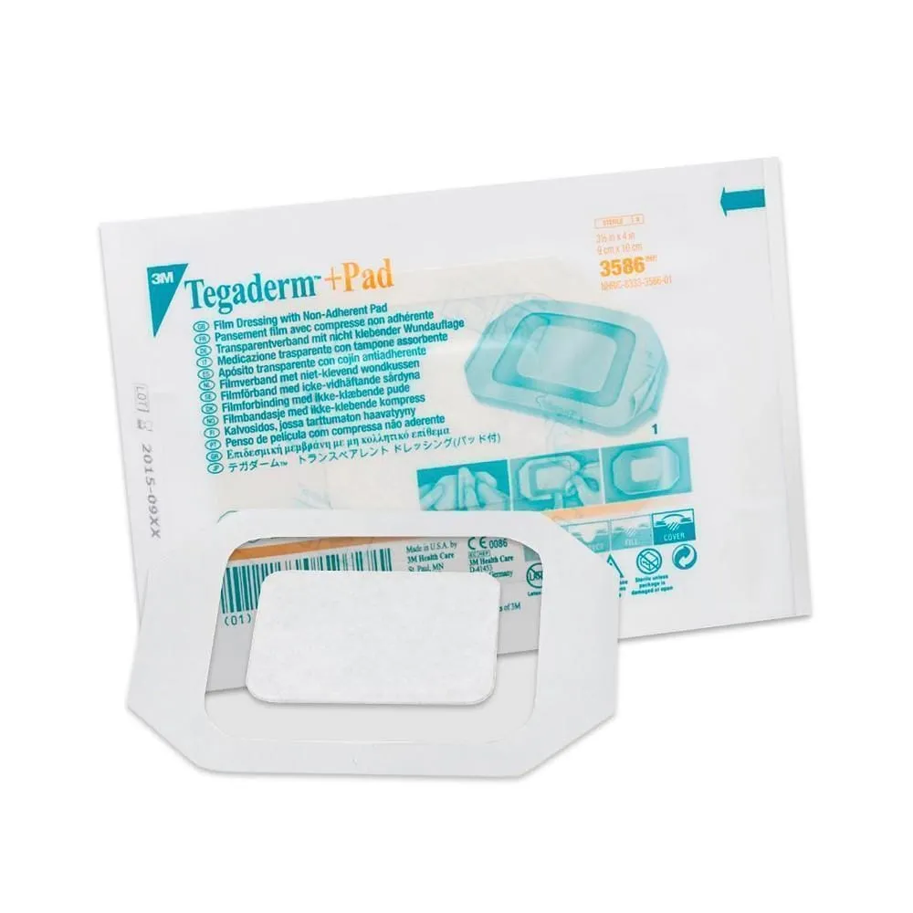 TEGADERM PLUS  PAD 3M Film Dressing 5cm x 7cm 3582 - Transparent/Waterproof/Non-Adh Pad