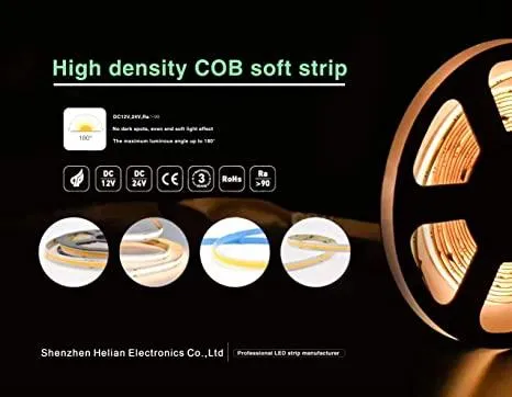 White LED Strip Light Dimmable COB LED Strip Lights Kit Daylight White Under Cabinet LED Tape Lights with Self-Adhesive for Kitchen Bedroom Home DIY